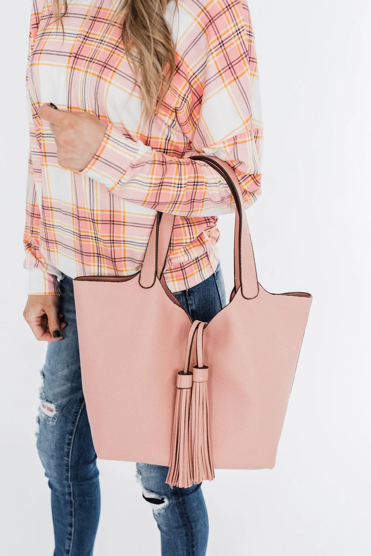 Tassel Detail Purse- Blush