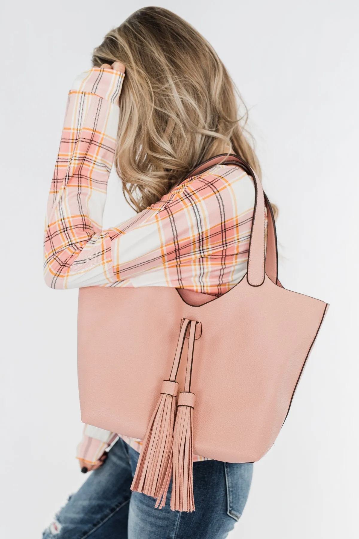 Tassel Detail Purse- Blush