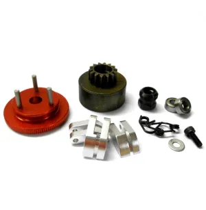 TD10201 1/8 RC Alloy 3 Shoe 14T Clutch Kit Red Flywheel   Shoes   Bearings