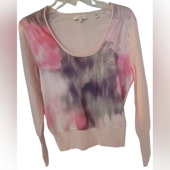TED BAKER MULTI COLORED Cropped Style Lightweight Sweater NWOT Size 1 Small XS