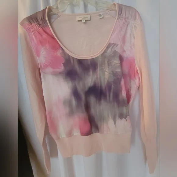 TED BAKER MULTI COLORED Cropped Style Lightweight Sweater NWOT Size 1 Small XS