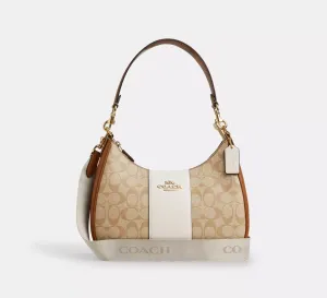 Teri Hobo Bag In Signature Canvas With Stripe