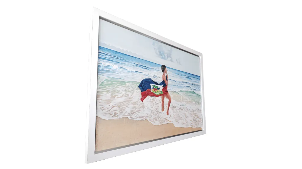 The Intimate Moment with the Haitian Flag - HIGH PREMIUM - 47 x 32.5 in. by Genenrich Pierre