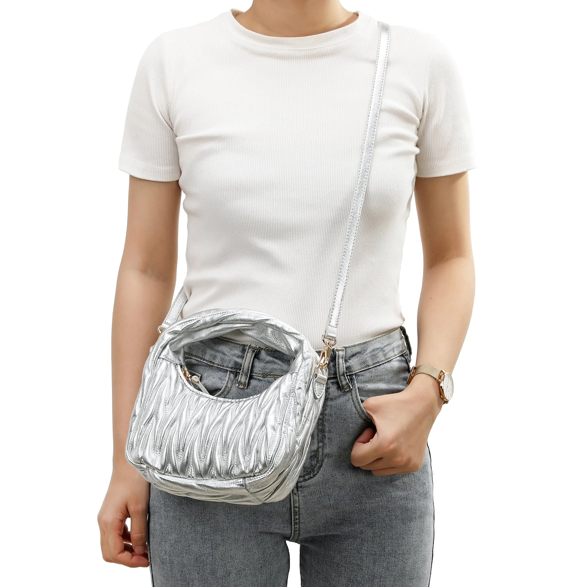 Tiffany & Fred Quilted Sheepskin Leather Crossbody