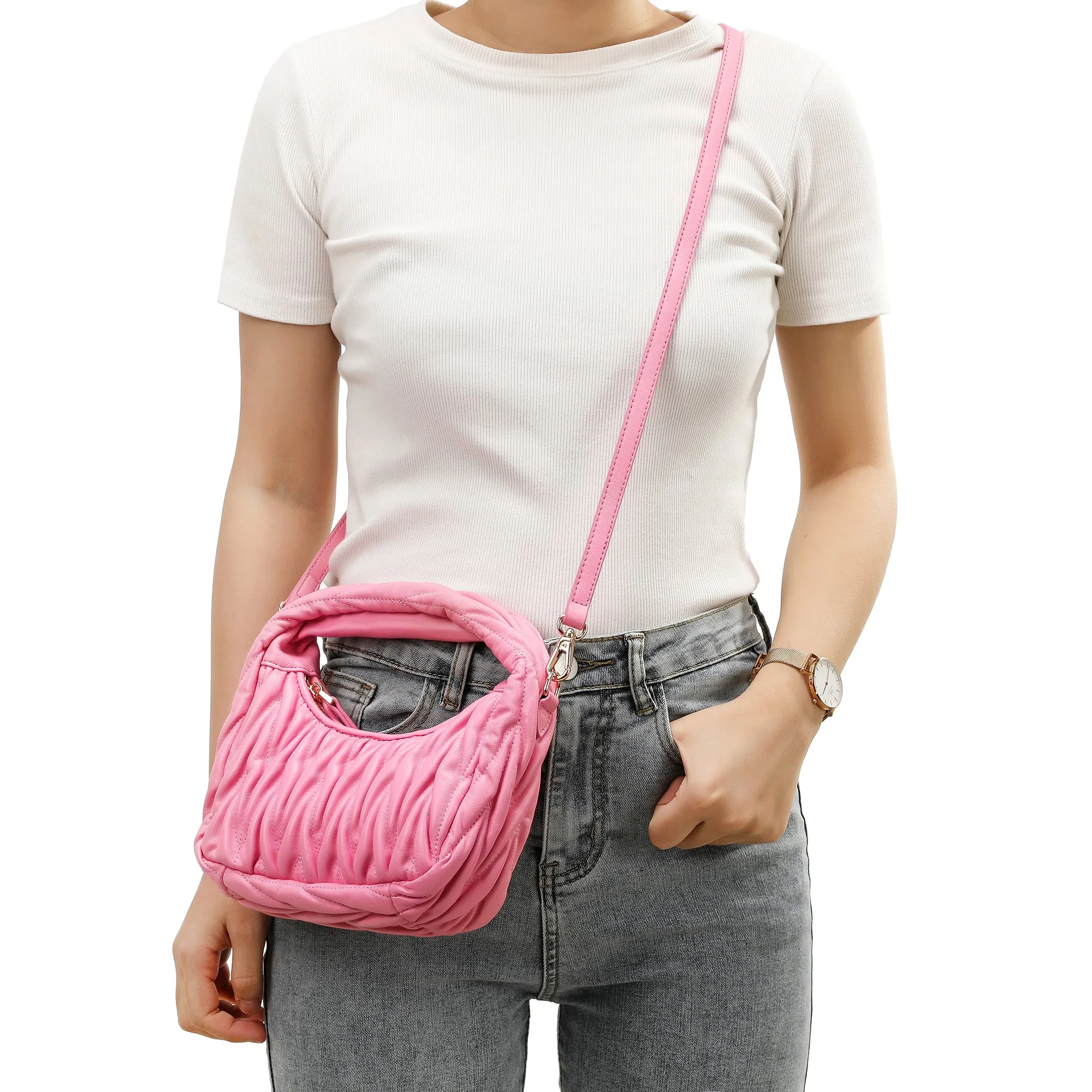 Tiffany & Fred Quilted Sheepskin Leather Crossbody
