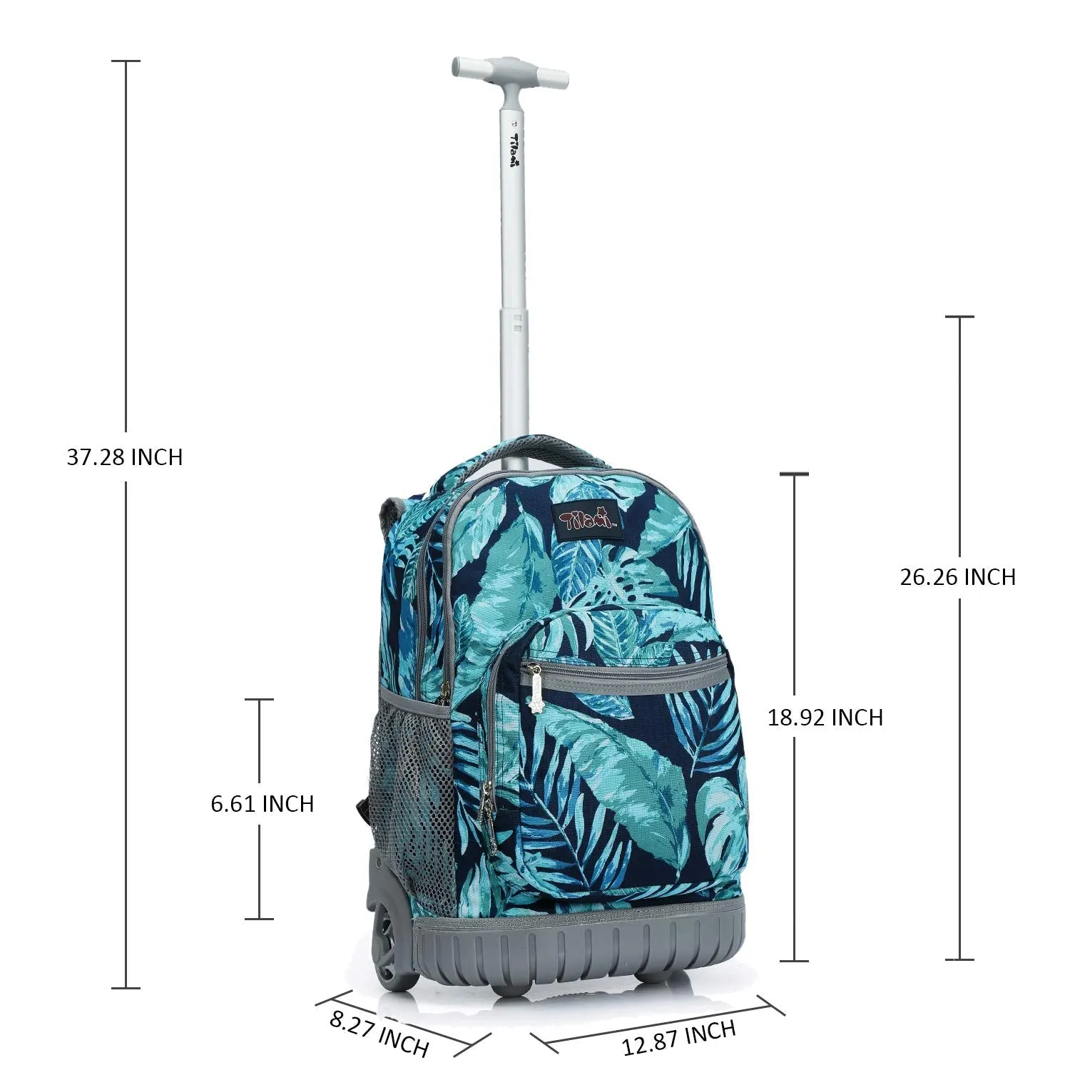 Tilami 19 inch Green Rain Forest Rolling Backpack