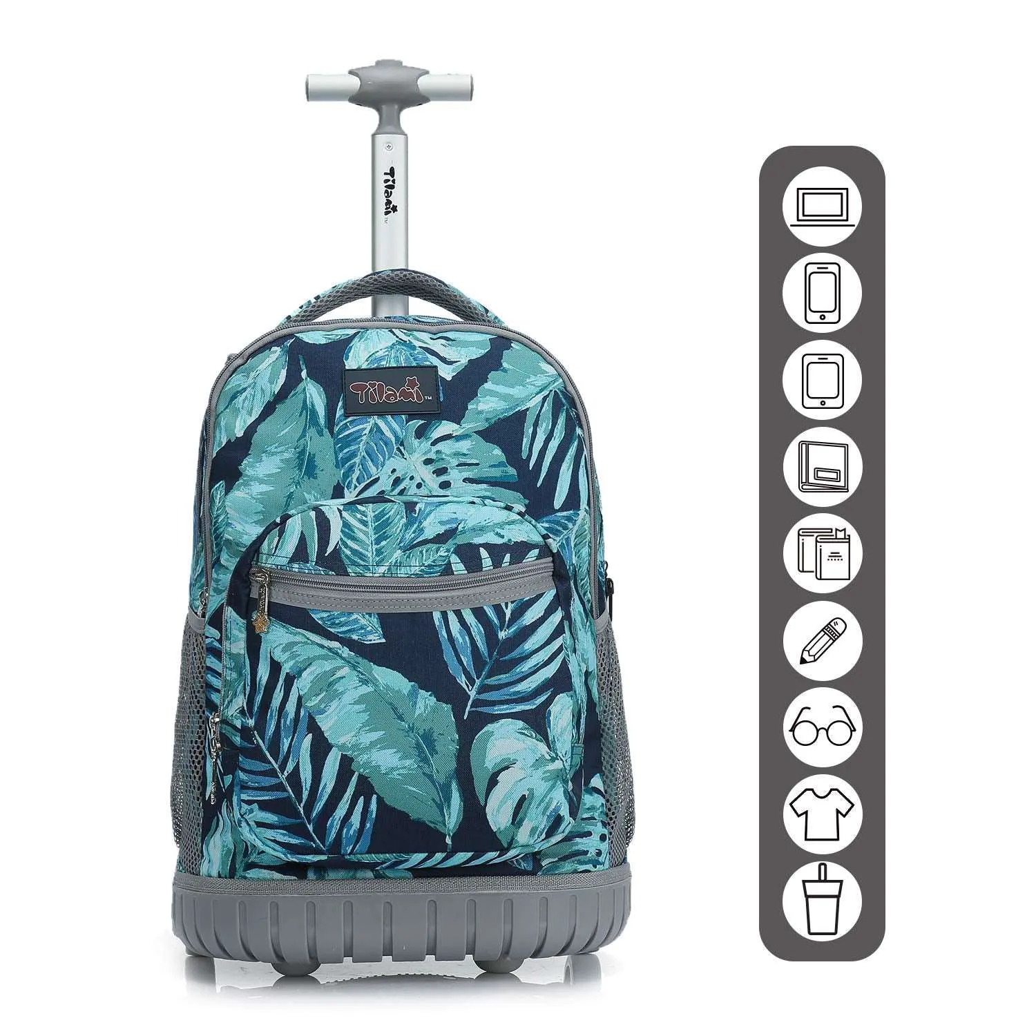 Tilami 19 inch Green Rain Forest Rolling Backpack