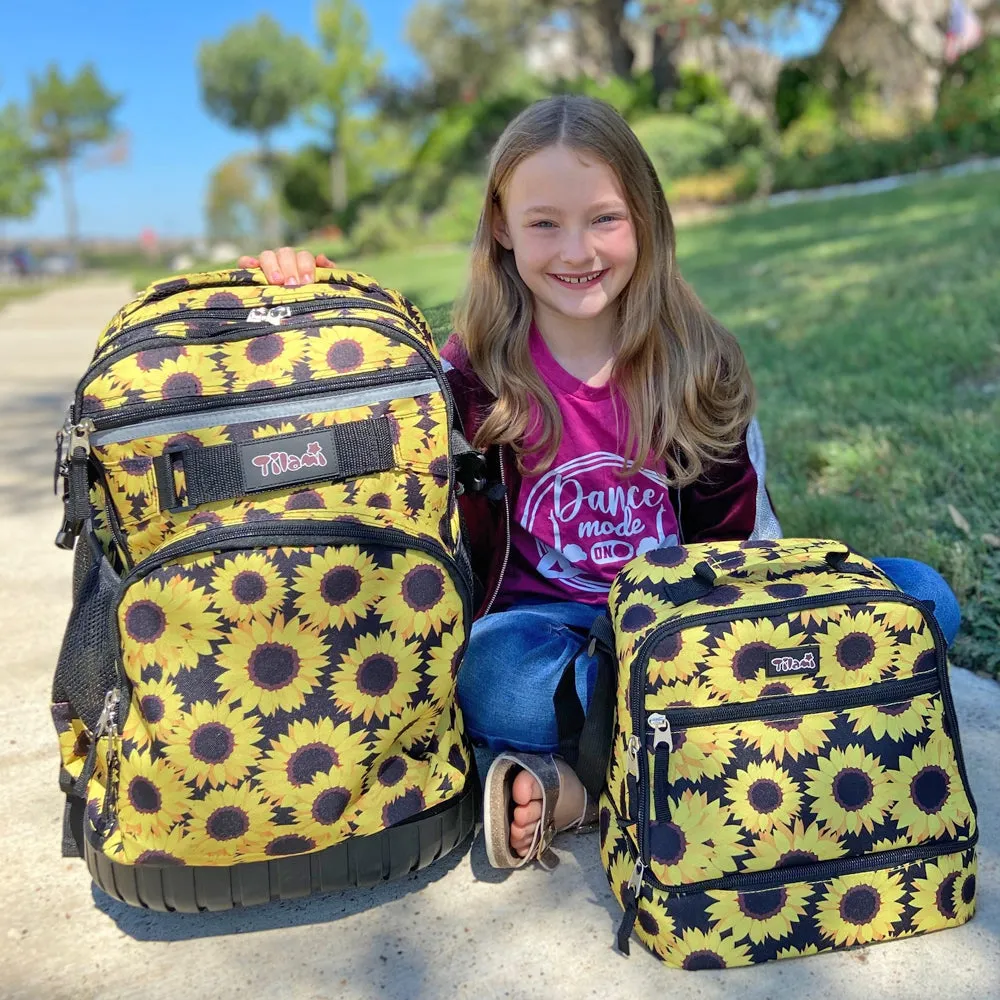 Tilami Yellow Sunflower 18 inch Rolling Backpack