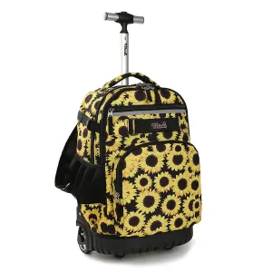 Tilami Yellow Sunflower 18 inch Rolling Backpack