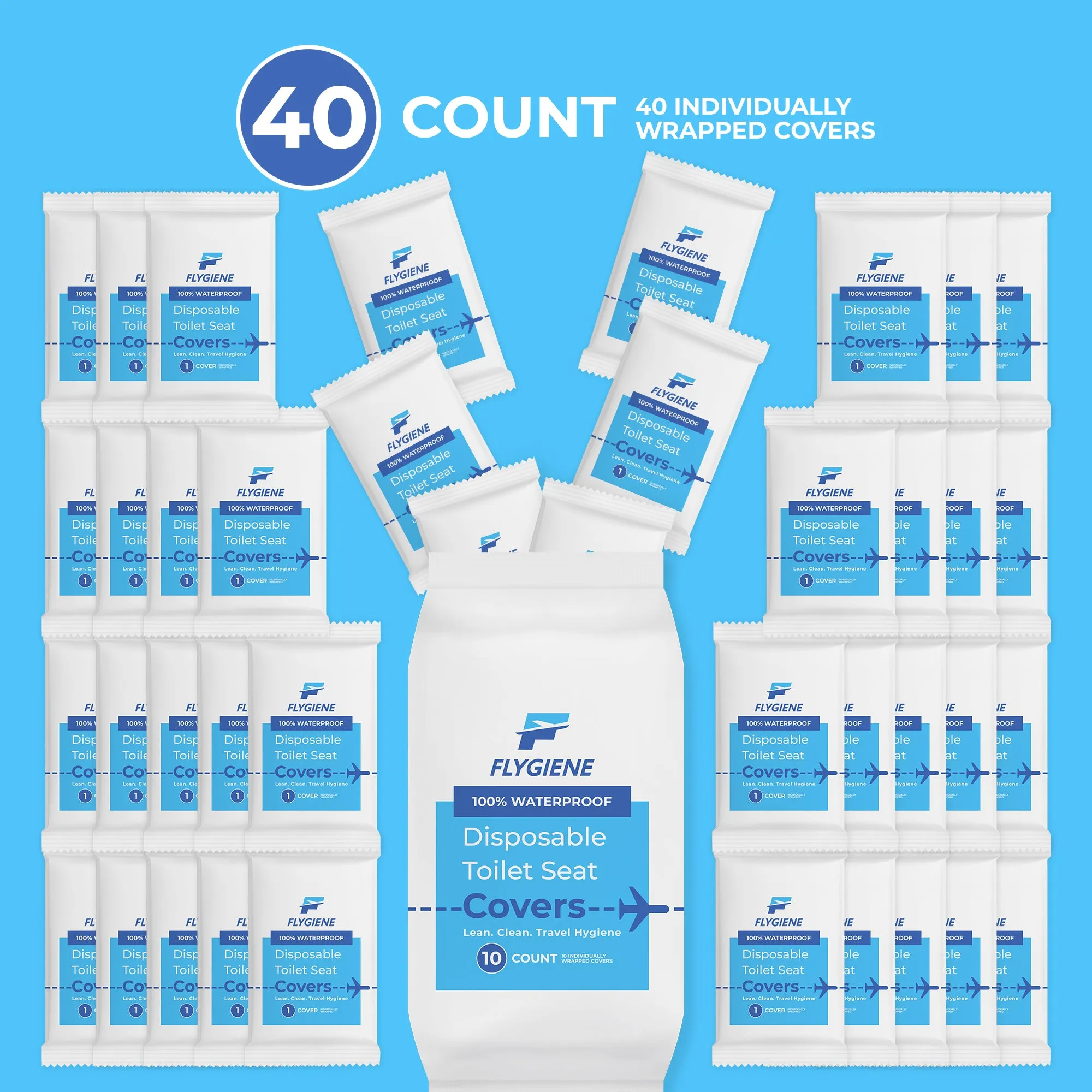 Toilet Seat Covers Disposable | 40 Count (4 Packs of 10)