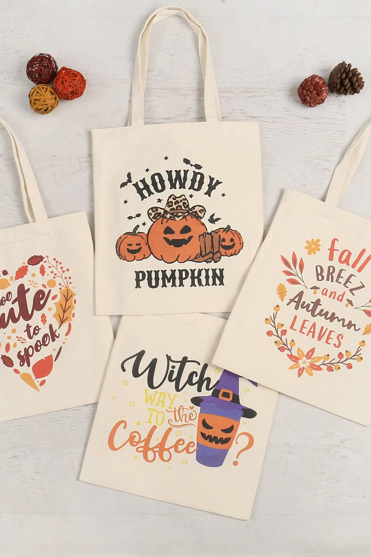 TOO CUTE TO SPOOK PRINT TOTE BAG