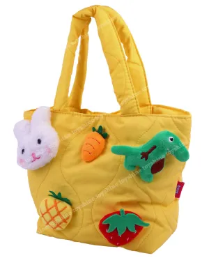 Toyshine Soft Plush Cartoon Tote Bag, Girls Handbag for Travel and Multi-purpose for Birthday Party Supplies - Yellow