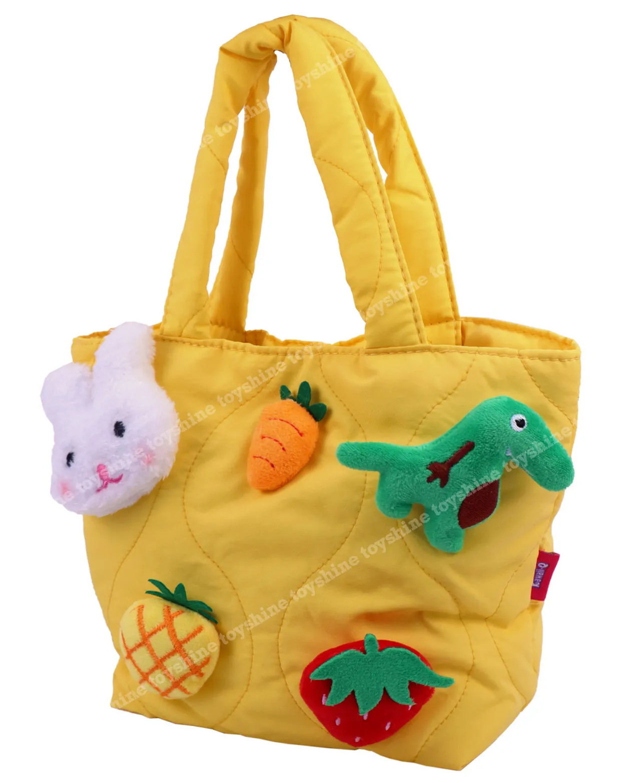 Toyshine Soft Plush Cartoon Tote Bag, Girls Handbag for Travel and Multi-purpose for Birthday Party Supplies - Yellow