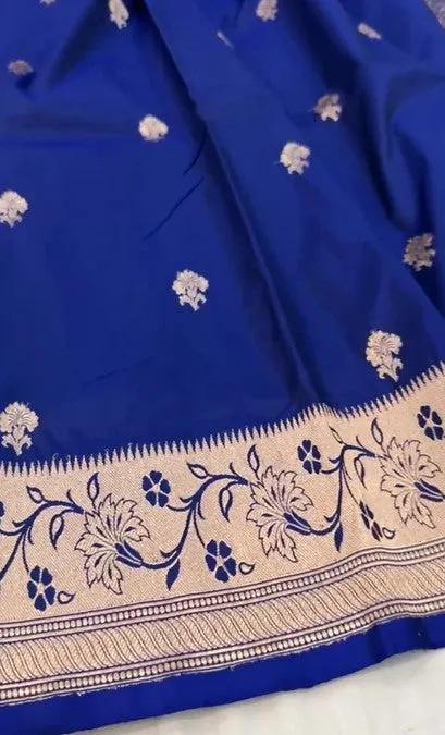 Traditional Handwoven Pure Banarasi Katan Silk Reshami Zari Work Saree