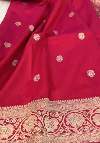 Traditional Handwoven Pure Banarasi Katan Silk Reshami Zari Work Saree