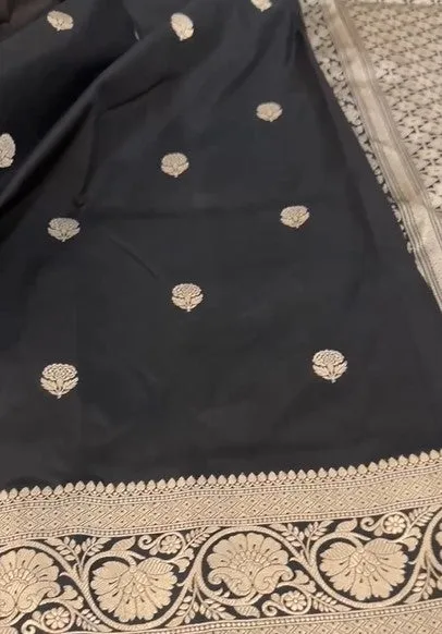 Traditional Handwoven Pure Banarasi Katan Silk Reshami Zari Work Saree