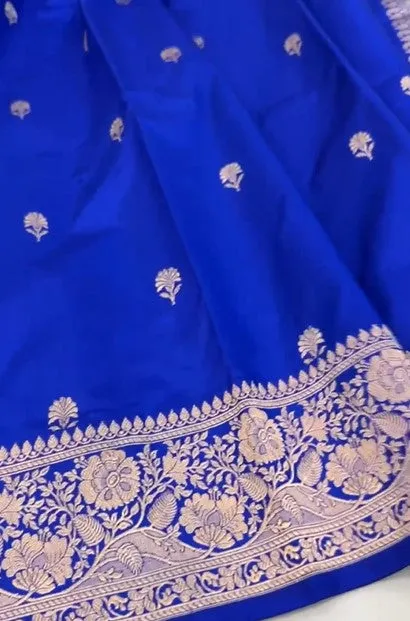 Traditional Handwoven Pure Banarasi Katan Silk Reshami Zari Work Saree