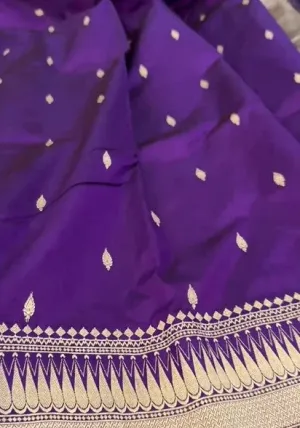 Traditional Handwoven Pure Banarasi Katan Silk Reshami Zari Work Saree