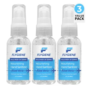 Travel Size Nourishing Hand Sanitizer Gel   Aloe Vera (2 oz) | 3 Pack