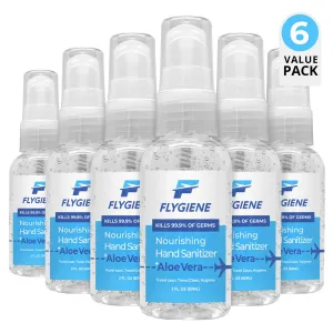 Travel Size Nourishing Hand Sanitizer Gel   Aloe Vera (2 oz) | 6 Pack