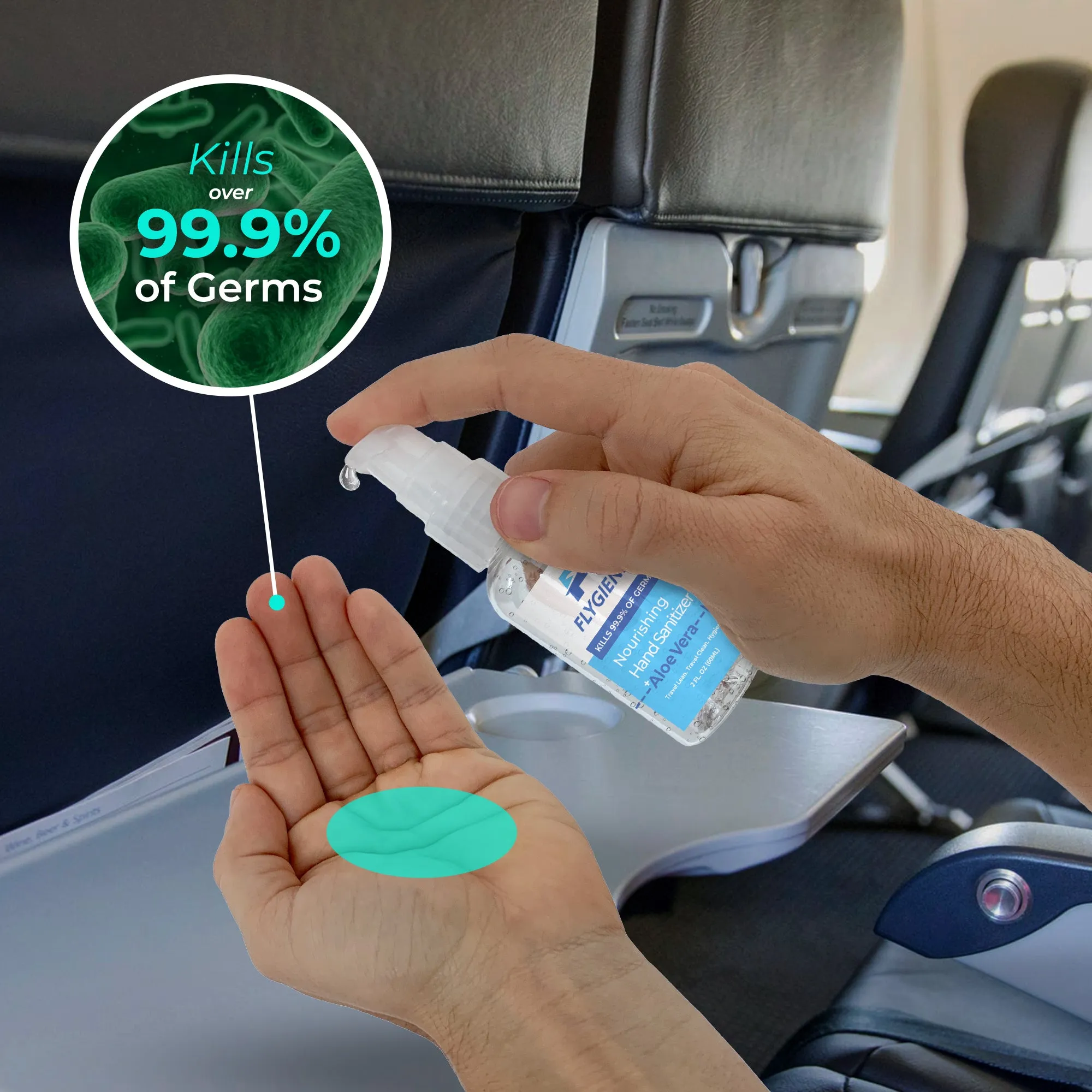 Travel Size Nourishing Hand Sanitizer Gel   Aloe Vera (2 oz) | 6 Pack