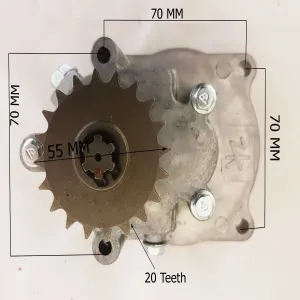 TRN02 CLUTCH TRANSMISSION UNIT AND SPROCKET DR49  EKO SAFETY RACER CAR 49cc  2 STROKE ENGINE