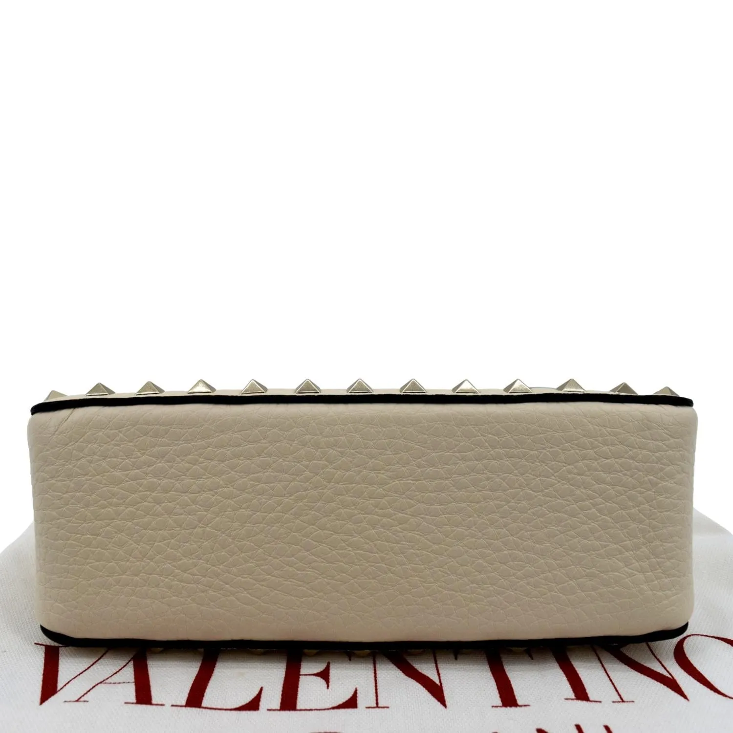VALENTINO Garavani Rockstud Calfskin Leather Crossbody Bag Beige