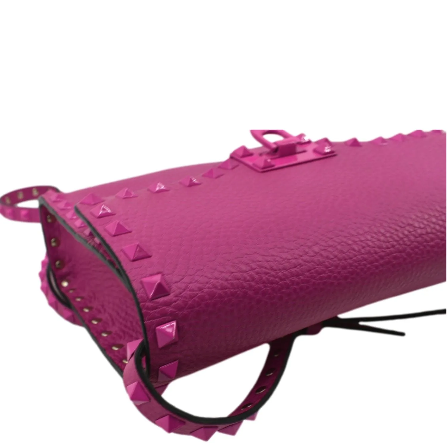 VALENTINO Garavani Small Rockstud Flap Leather Crossbody Bag Rose Violet