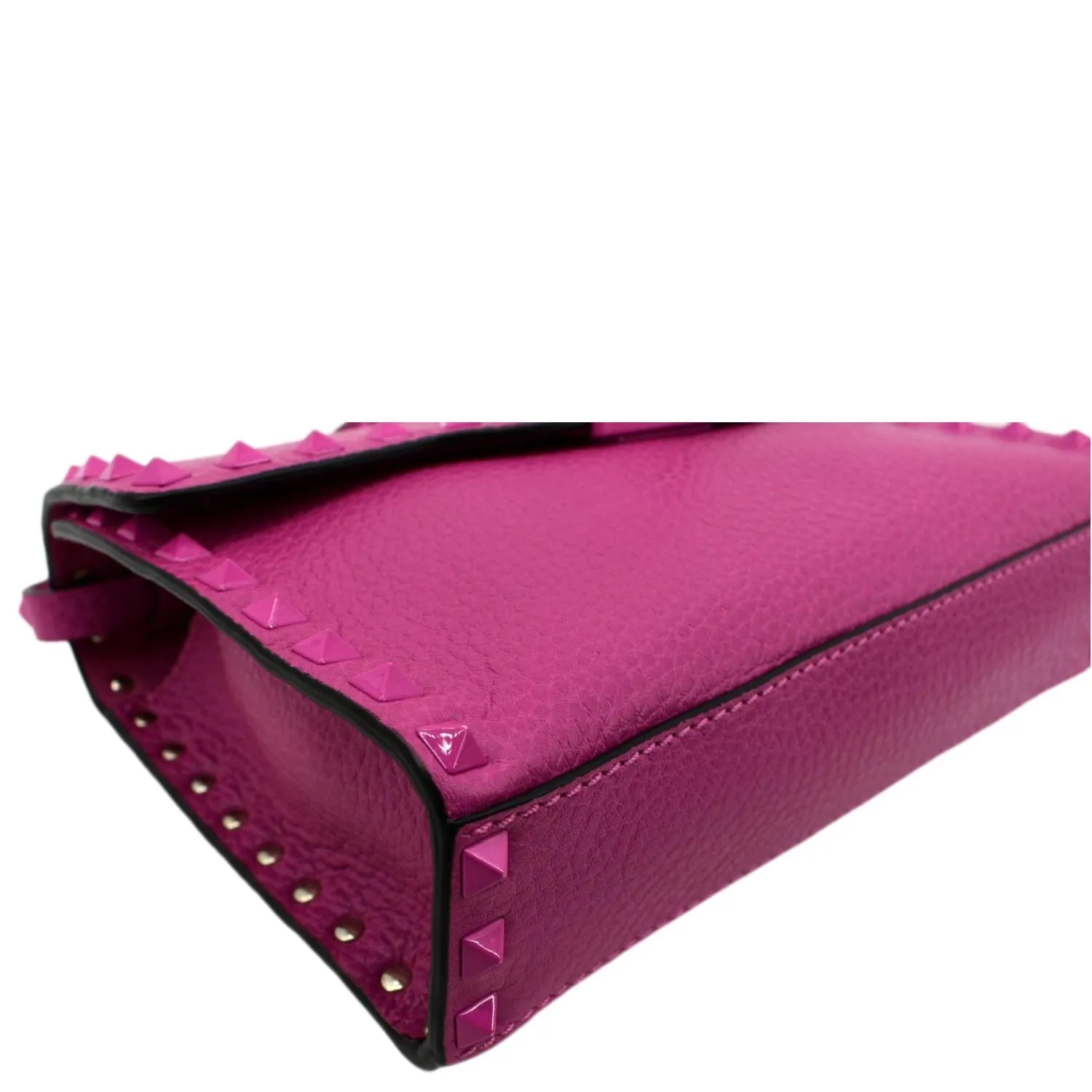 VALENTINO Garavani Small Rockstud Flap Leather Crossbody Bag Rose Violet
