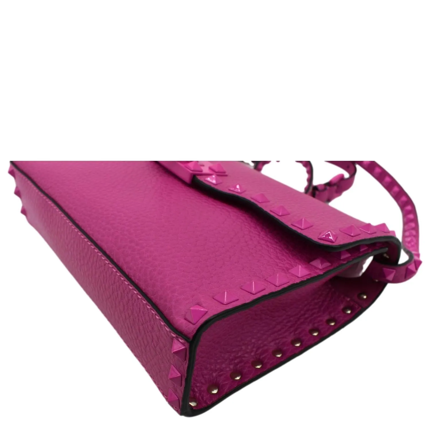 VALENTINO Garavani Small Rockstud Flap Leather Crossbody Bag Rose Violet