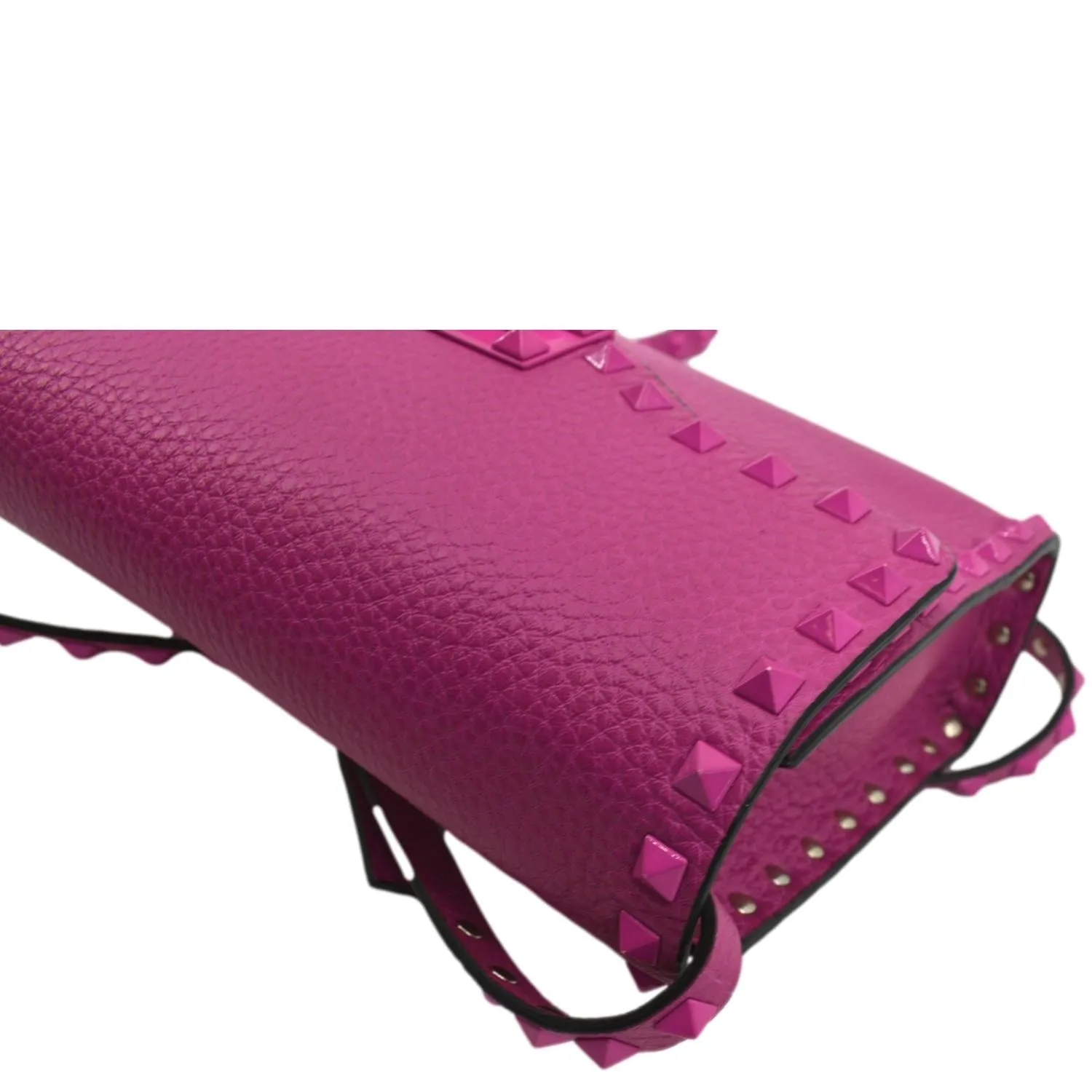 VALENTINO Garavani Small Rockstud Flap Leather Crossbody Bag Rose Violet