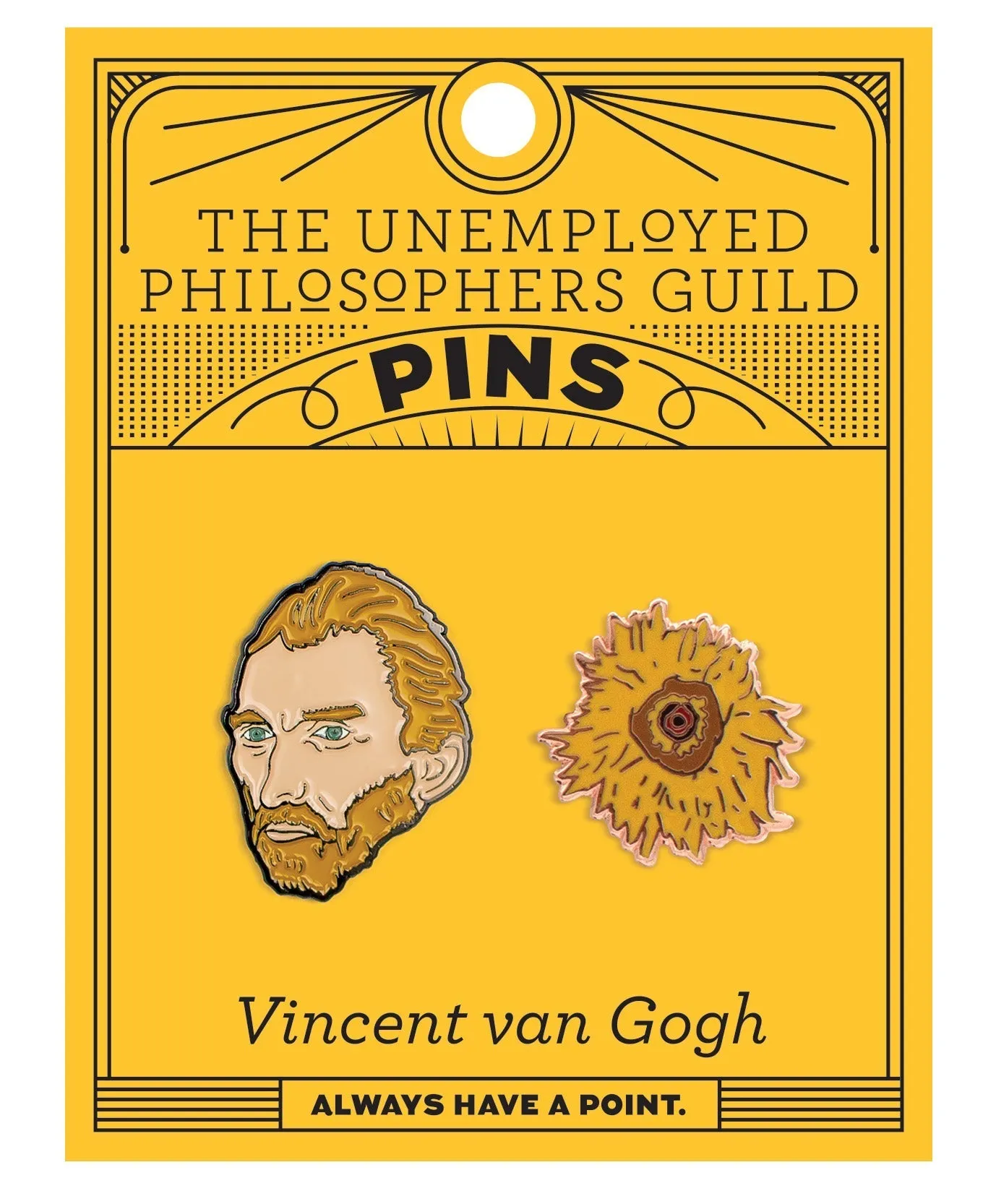 Van Gogh and Sunflower Enamel Pin Set