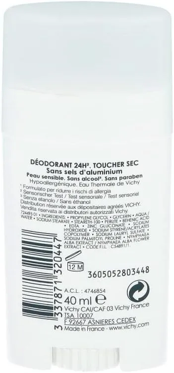 VICHY 24H STICK SENSITIVE 0% DEO 40ML