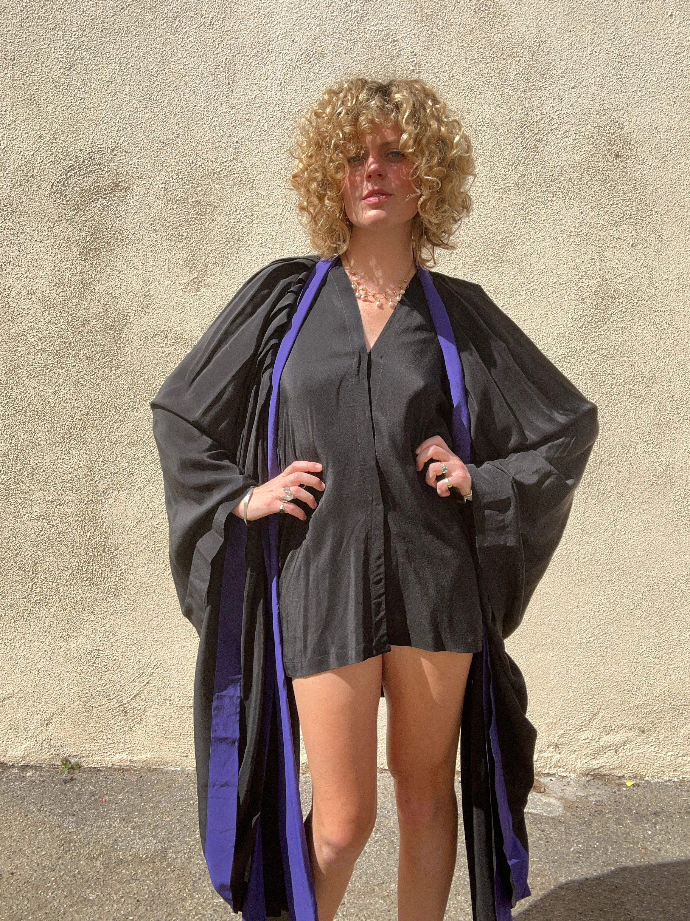 Vintage 1979 Rare Issey Miyake Paris Silk Cape & Top Set