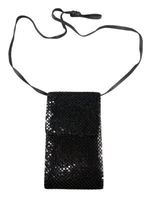 Vintage 1990's Black Slinky Mesh Crossbody Wallet