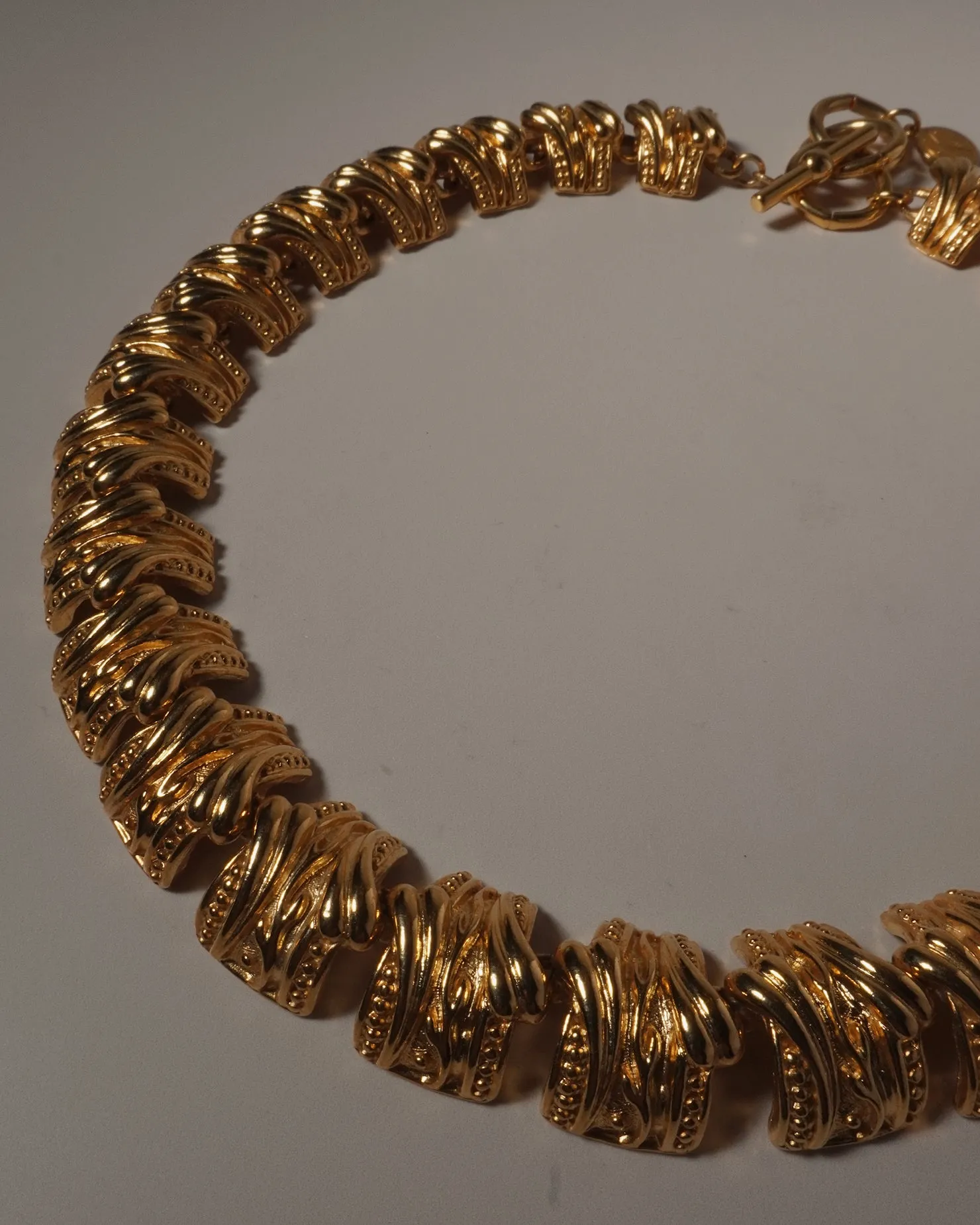 Vintage AK Etruscan Abstract Link Necklace