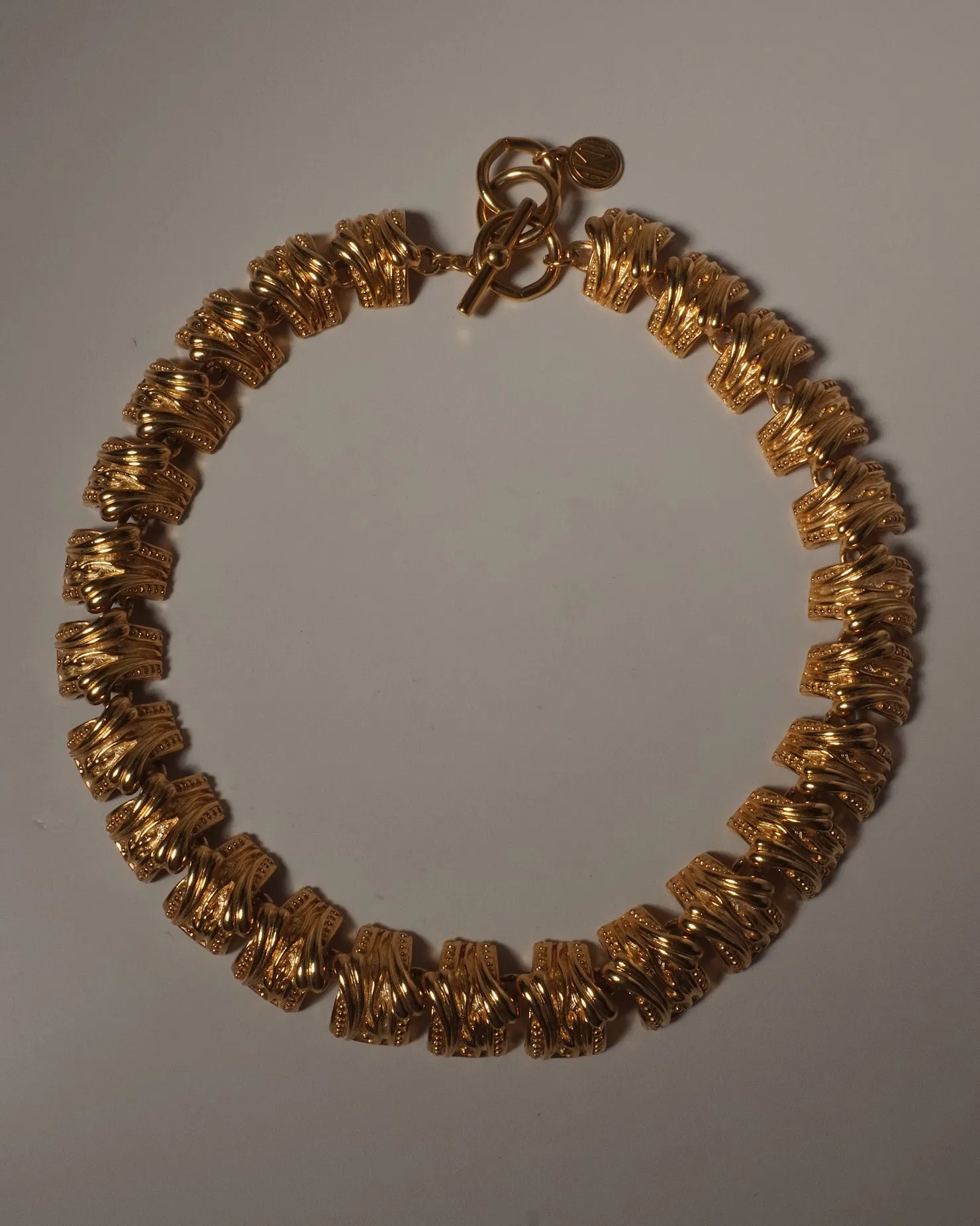 Vintage AK Etruscan Abstract Link Necklace