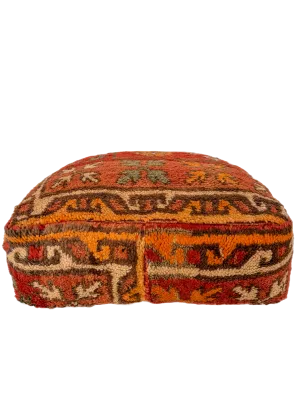 Vintage Beni M'Guild Pouf - Colorful Symbols