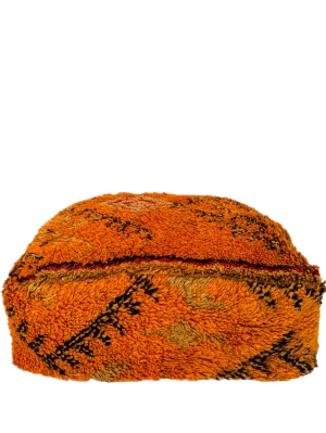 Vintage Beni M'Guild Pouf - Protective; Orange