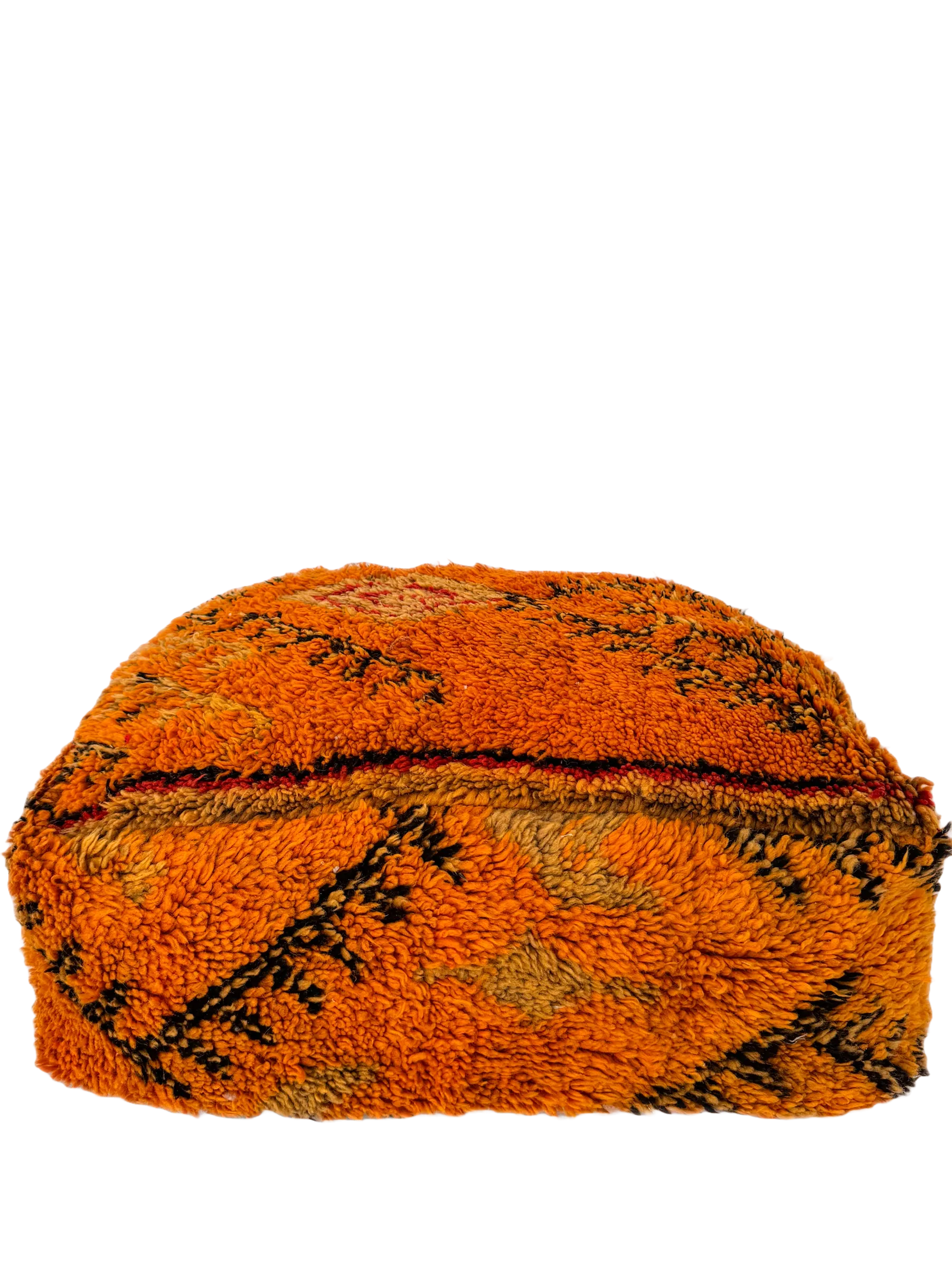 Vintage Beni M'Guild Pouf - Protective; Orange