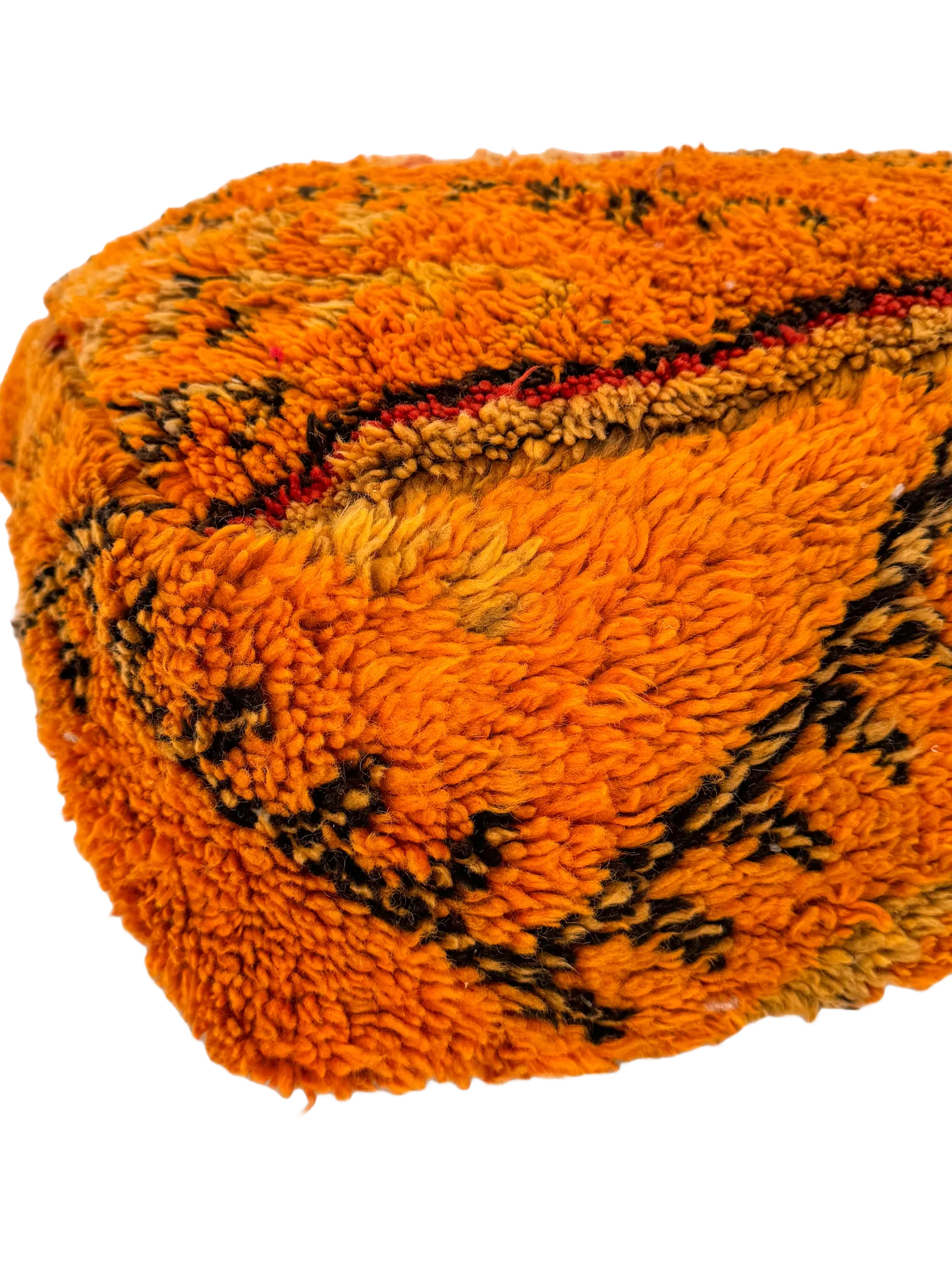 Vintage Beni M'Guild Pouf - Protective; Orange