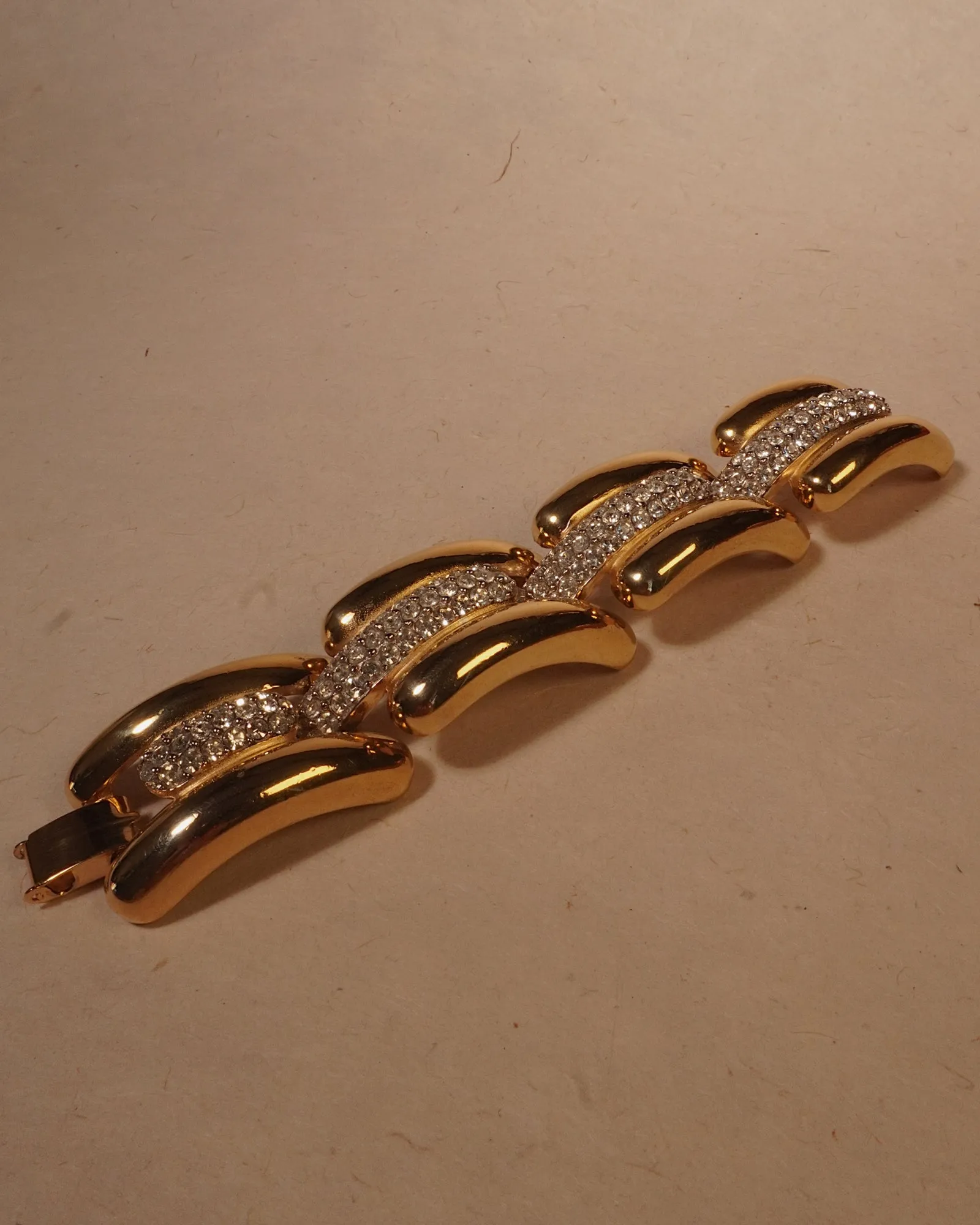 Vintage Givenchy Pavé Panel Link Bracelet