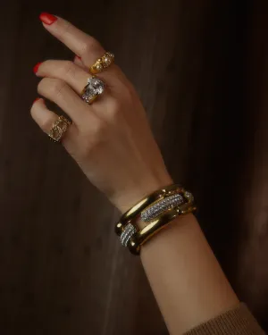 Vintage Givenchy Pavé Panel Link Bracelet