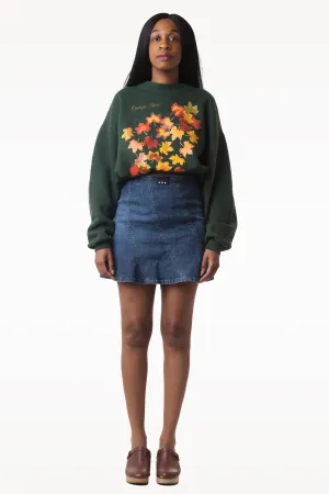 Vintage Green Ogunquit Maine Upcycled Croptop Pullover | XL