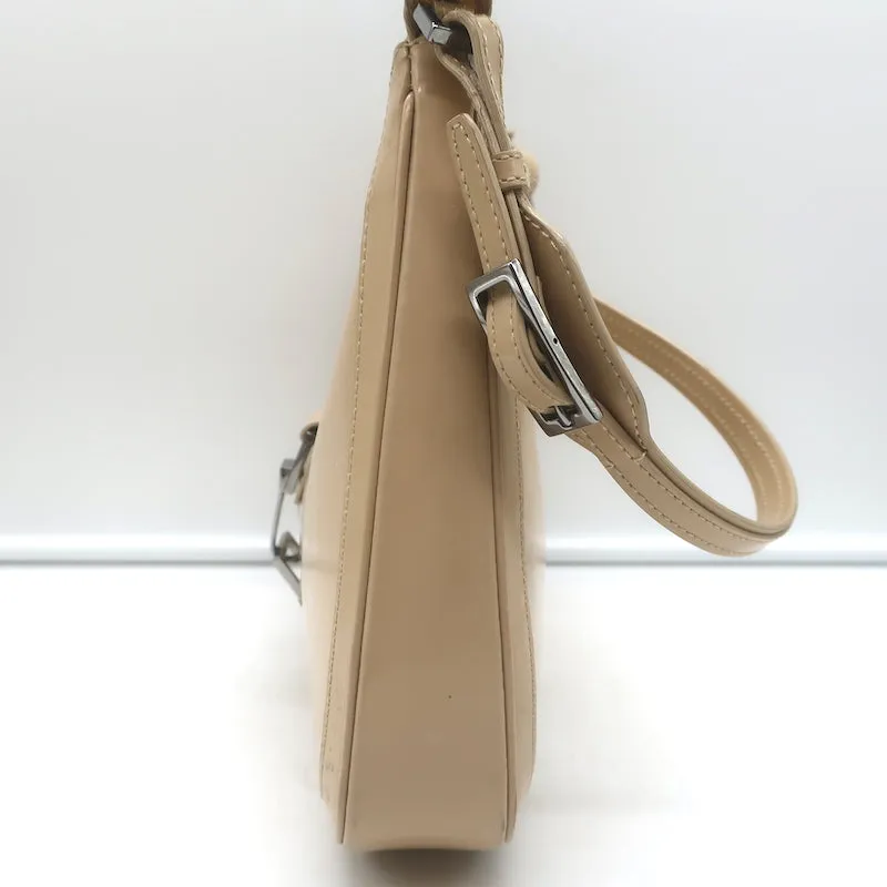 Vintage Gucci Jackie Hobo Beige Patent Leather Small Shoulder Bag
