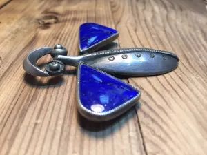 Vintage Lapis Bug Brooch