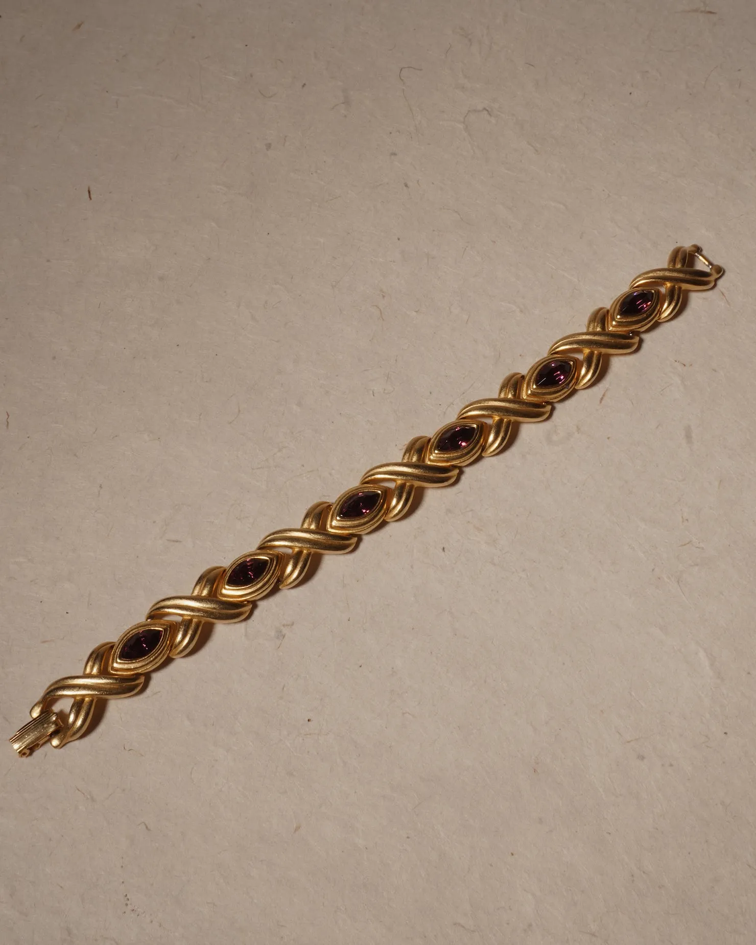 Vintage Matte Purple Rhinestone Bracelet