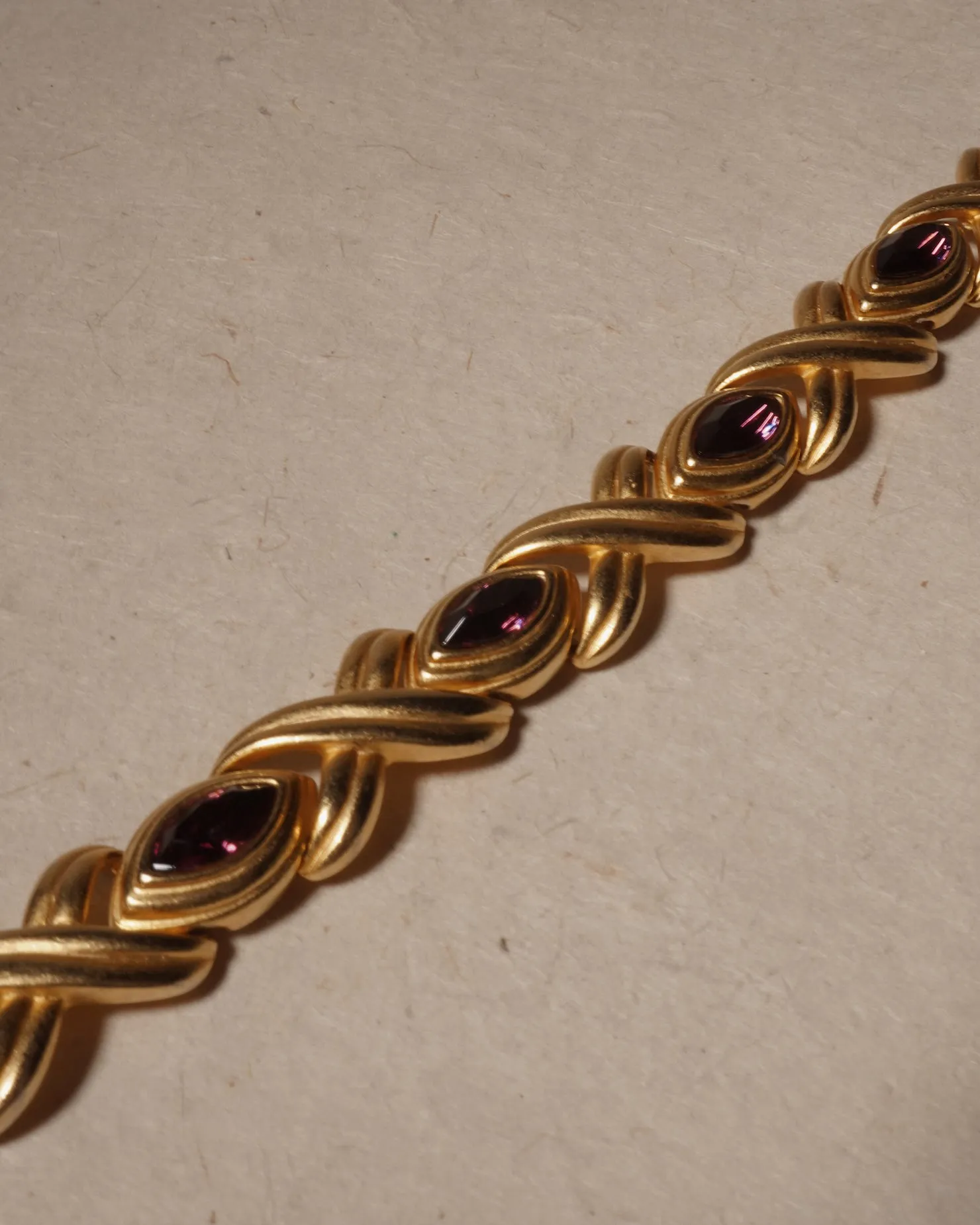 Vintage Matte Purple Rhinestone Bracelet