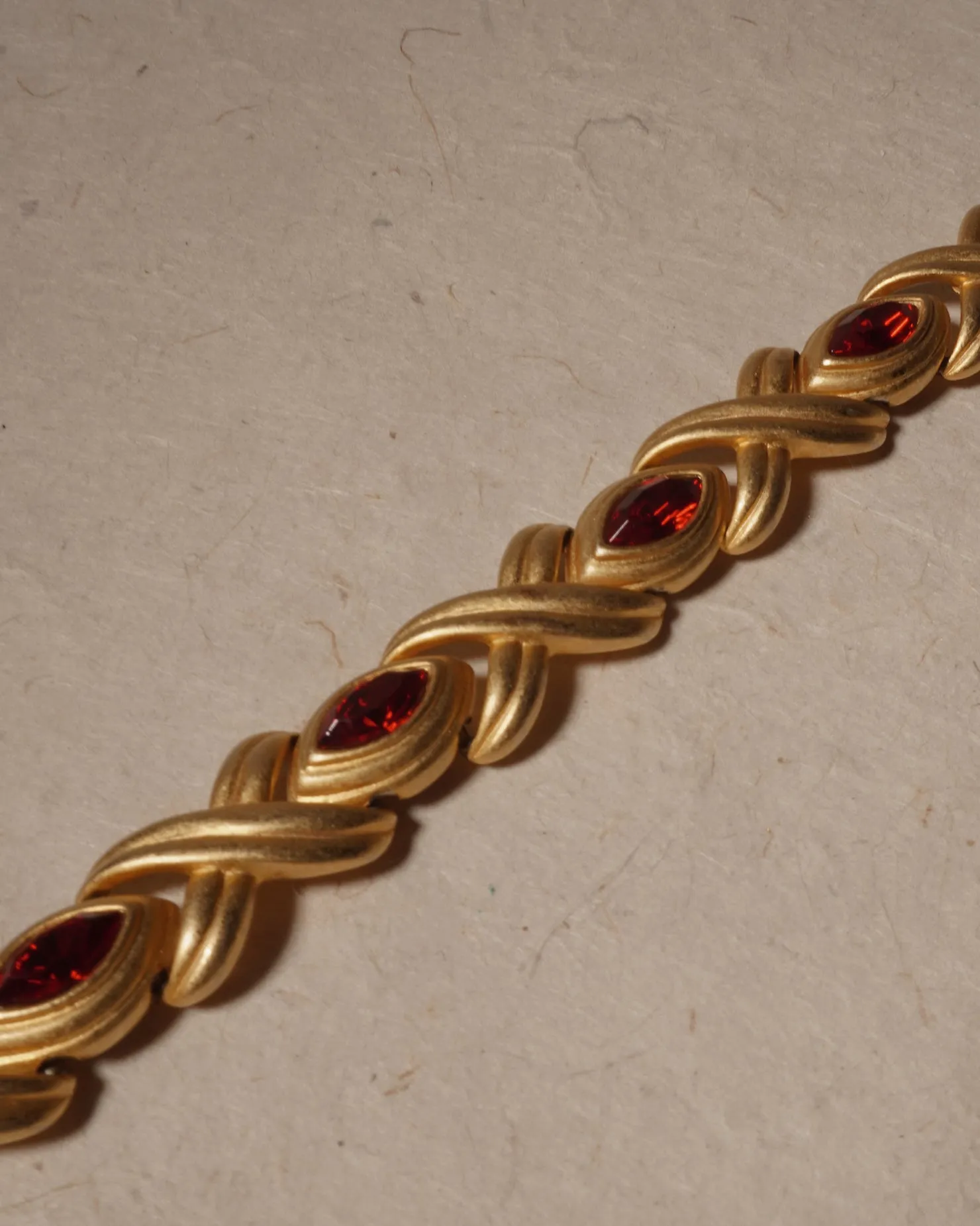 Vintage Matte Ruby Bracelet