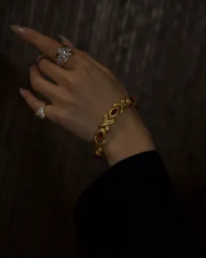Vintage Matte Ruby Bracelet